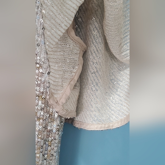 Eliza J Women's Sequined‎ Flutter-Sleeve Mock Neck Cocktail Dress Size 10 - Picture 13 of 13